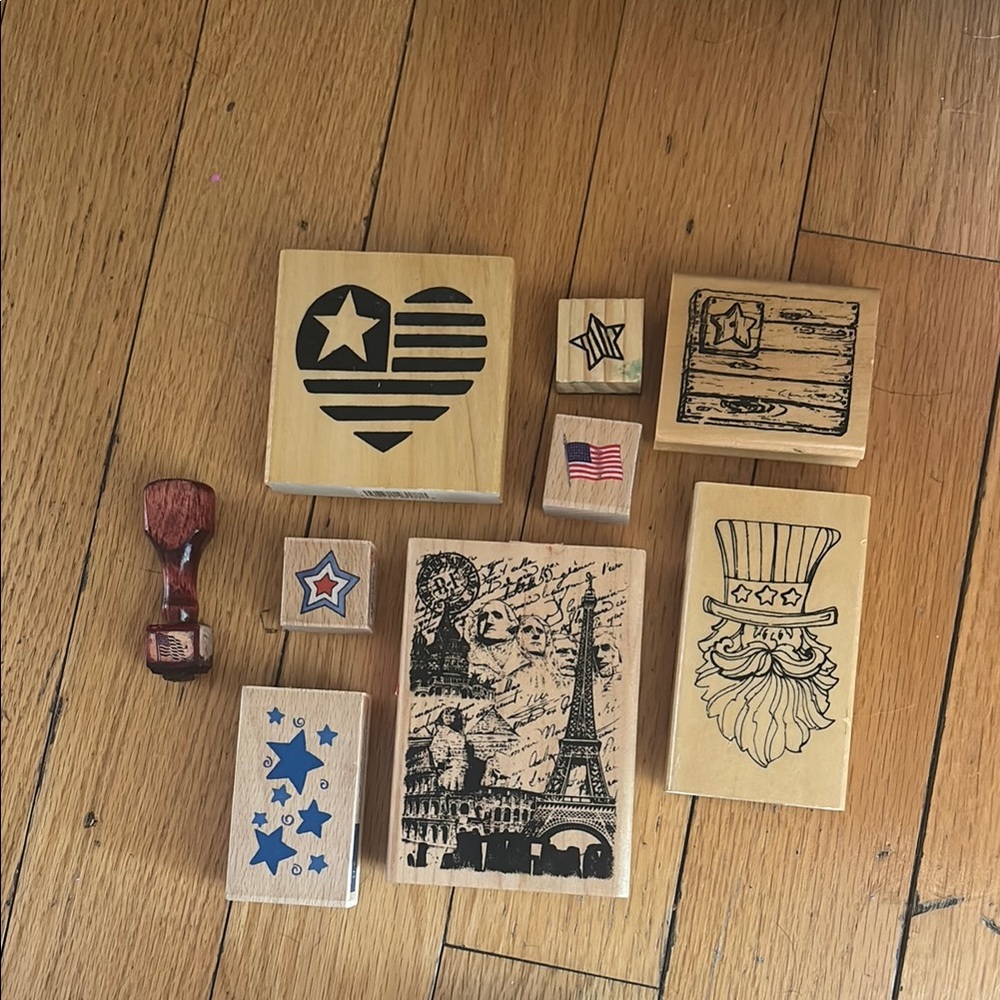 Patriotic Wooden Stamp Set